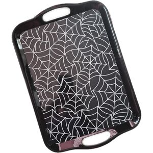 NWT Black and White Spider Web Pattern Party Serving Tray